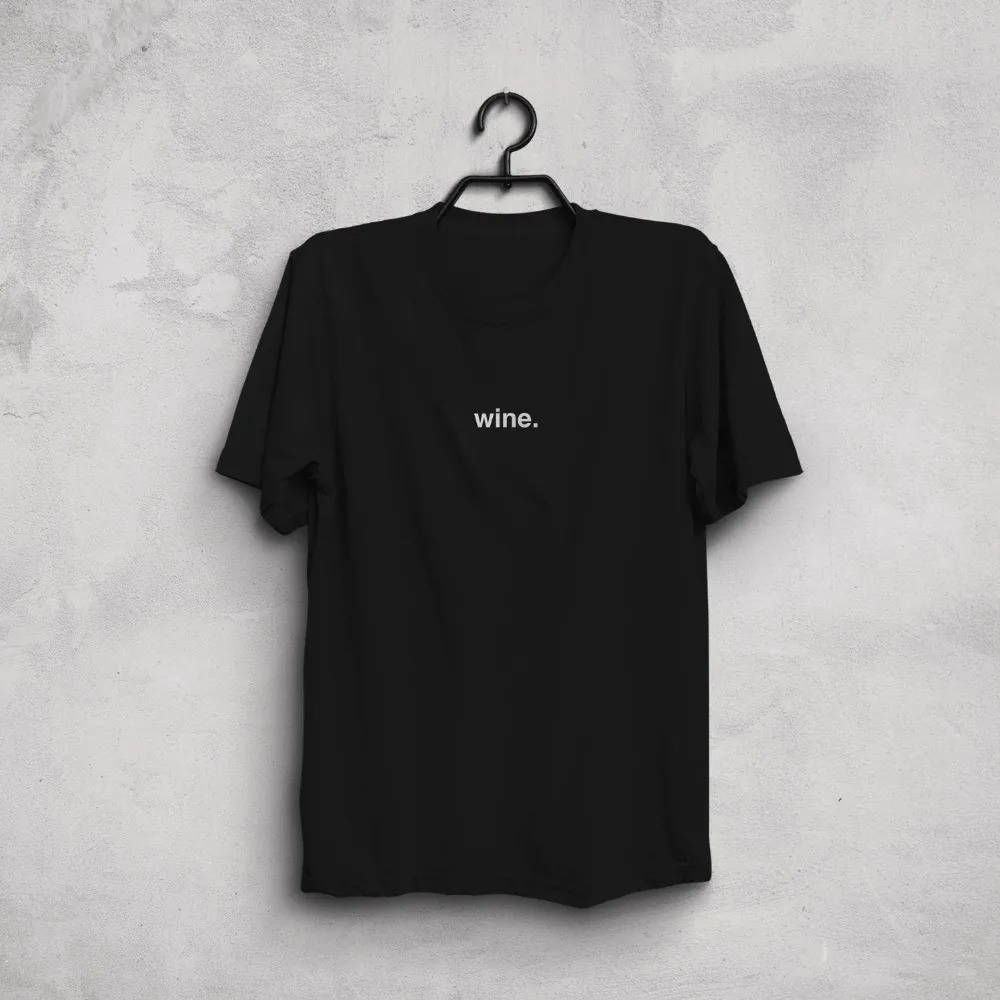 Wine T-shirt Lover Minimalism One Love Black Gray White Unisex Tumblr T Shirt Casual Top Tees Shirt-J063 | Женская одежда