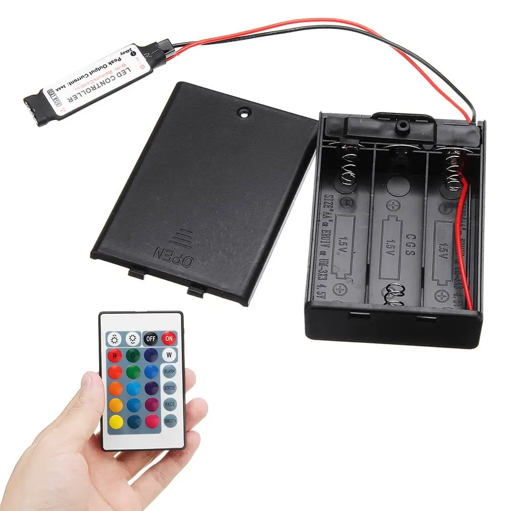 CLAITE DC4.5V мини RF контроллер батарейный блок с 24 клавишами пульт дистанционного