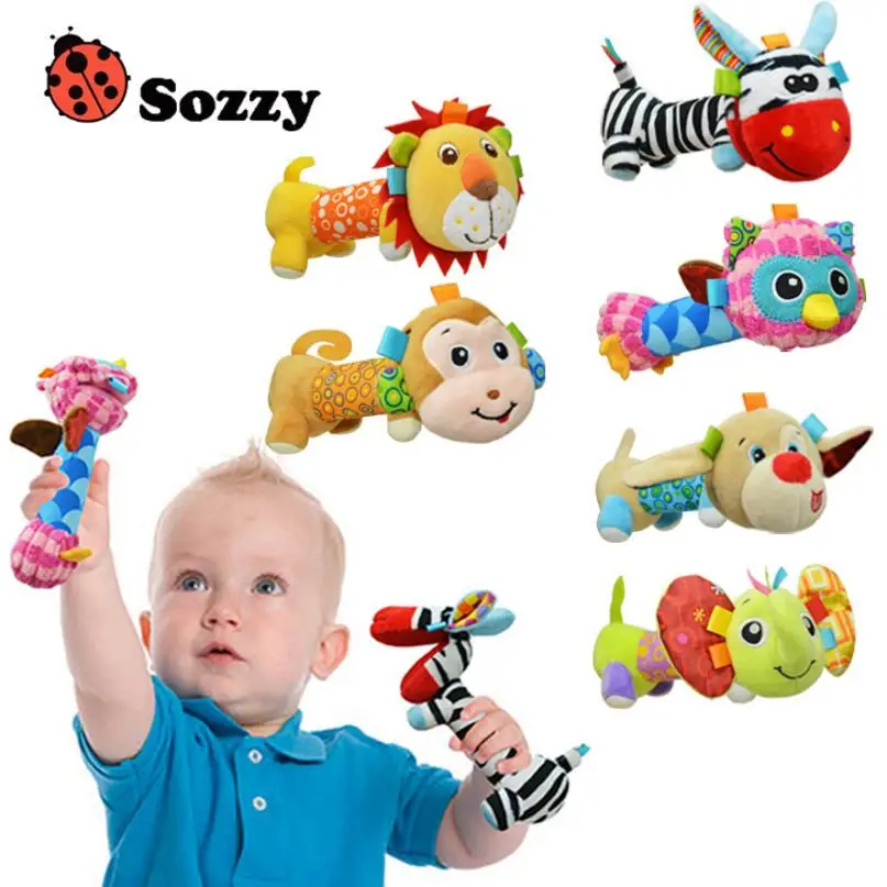 Sozzy Детские Мягкие ручной игрушки комфортно развивающие колокольчики звенящая