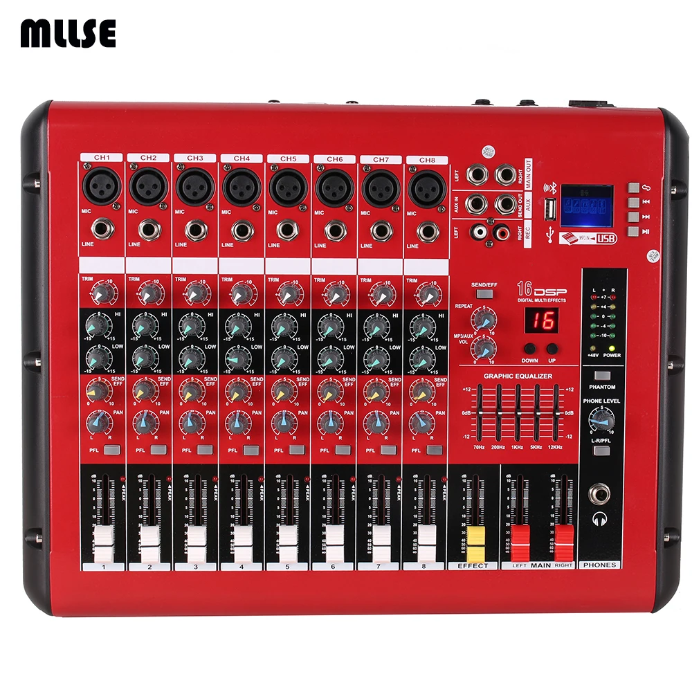 

MLLSE Music Recording Audio Mixer with 8 Channel to Play Karaoke Song SMR801