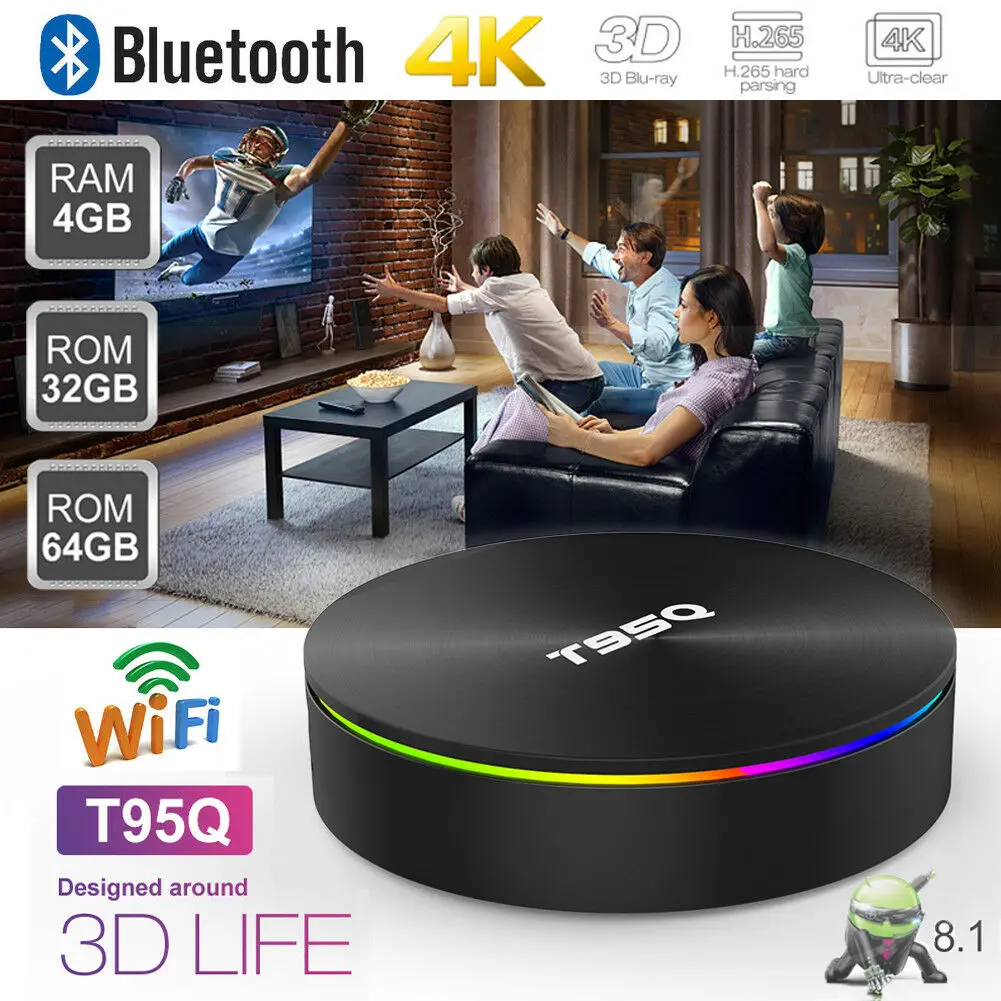 2019 T95Z Android 8 1 2 + 16 г умные телевизоры коробка 4 ядра к Media BOX HDMI мини ПК|ТВ-приставки и