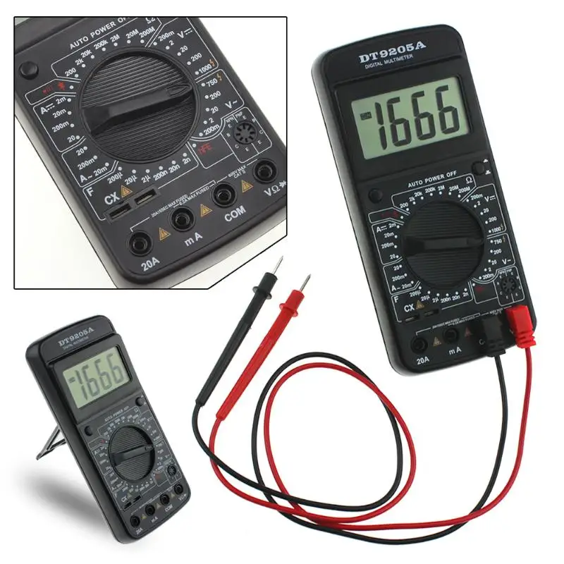 DT9205A портативный цифровой мультиметр AC DC ЖК дисплей Профессиональный