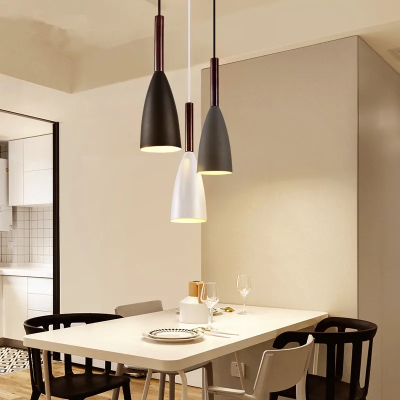 

Bedside Hanging Lights Denmark fish line bedroom Led lamp modern minimalist kitchen restaurant three head E27 Pendant Light