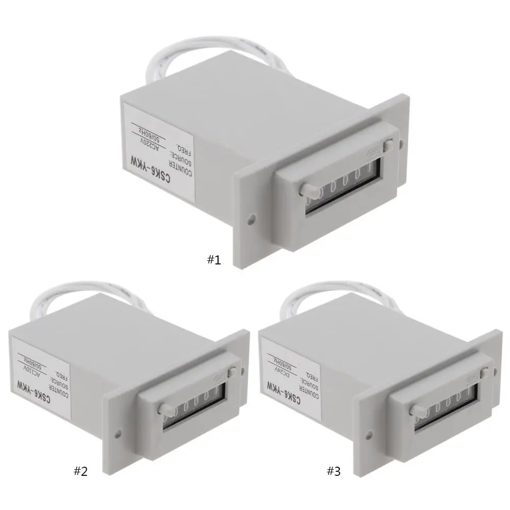 Электромагнитный импульсный счетчик 6 цифр AC110V / AC220V/DC24V новый стиль 2019|Счетчики| |