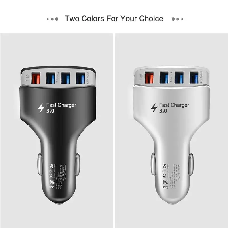 4 портовое USB быстрое автомобильное зарядное устройство Адаптивное QC3.0 для IPhone 7