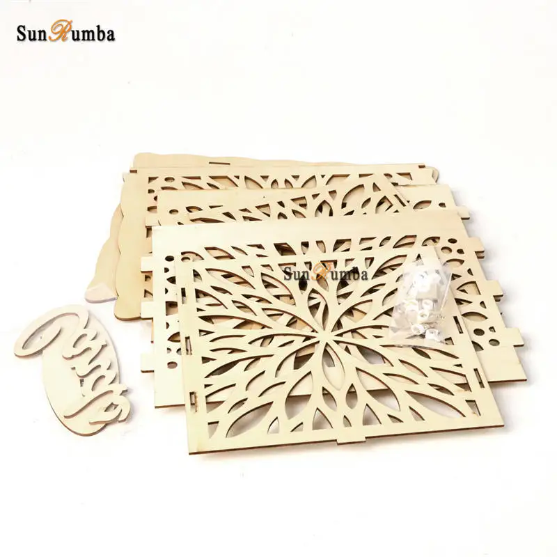 Рустикальная коробка для свадебных карт DIY с замком Подарочная денежная со