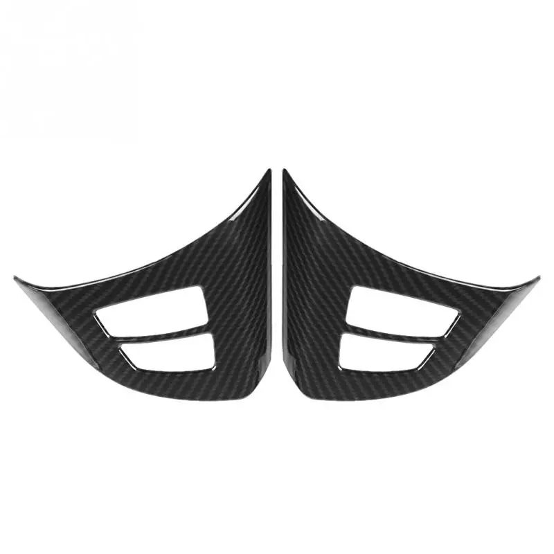 

2pcs Steering Wheel Button Frame Decoration Cover Trim Carbon Fiber for BMW X5 E70 2008-2013 Chrom Interior Decoration Trim