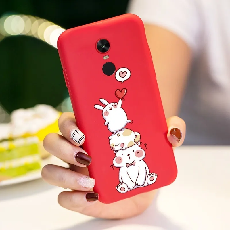 Милый чехол с кроликом для Xiaomi Redmi 5 мультяшным рисунком 3D рельефный 6 Pro