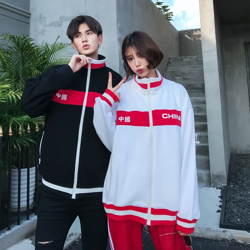 2018 Autumn Men's New streetwear Lovers Dress Spelling Color Stand Lead loose Written Words Printing Ulzzang Baseball Take Class | Мужская