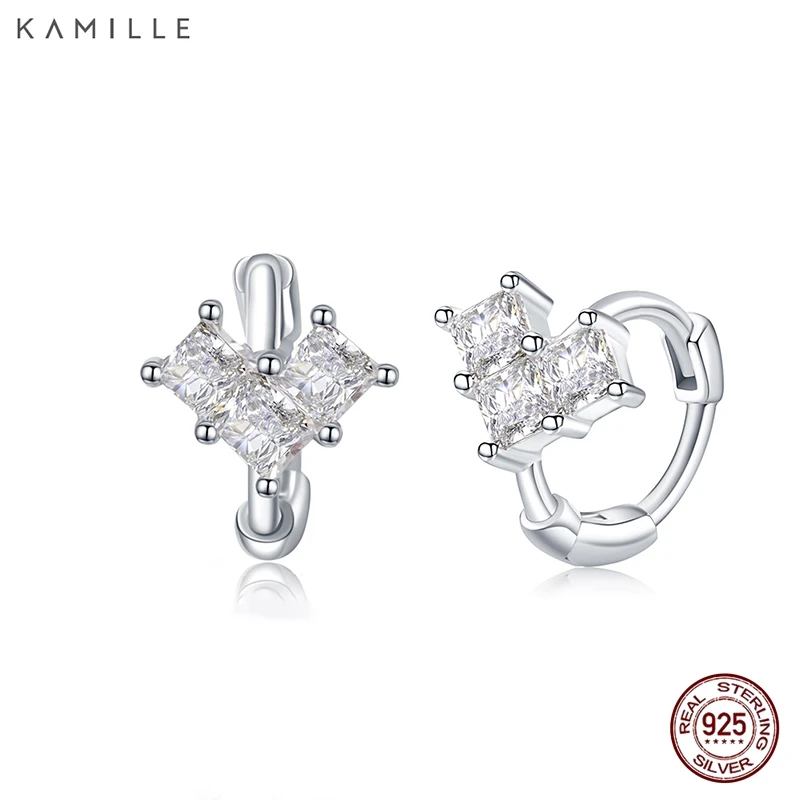 Женские серьги кольца Kamille маленькие из стерлингового серебра 925 пробы с