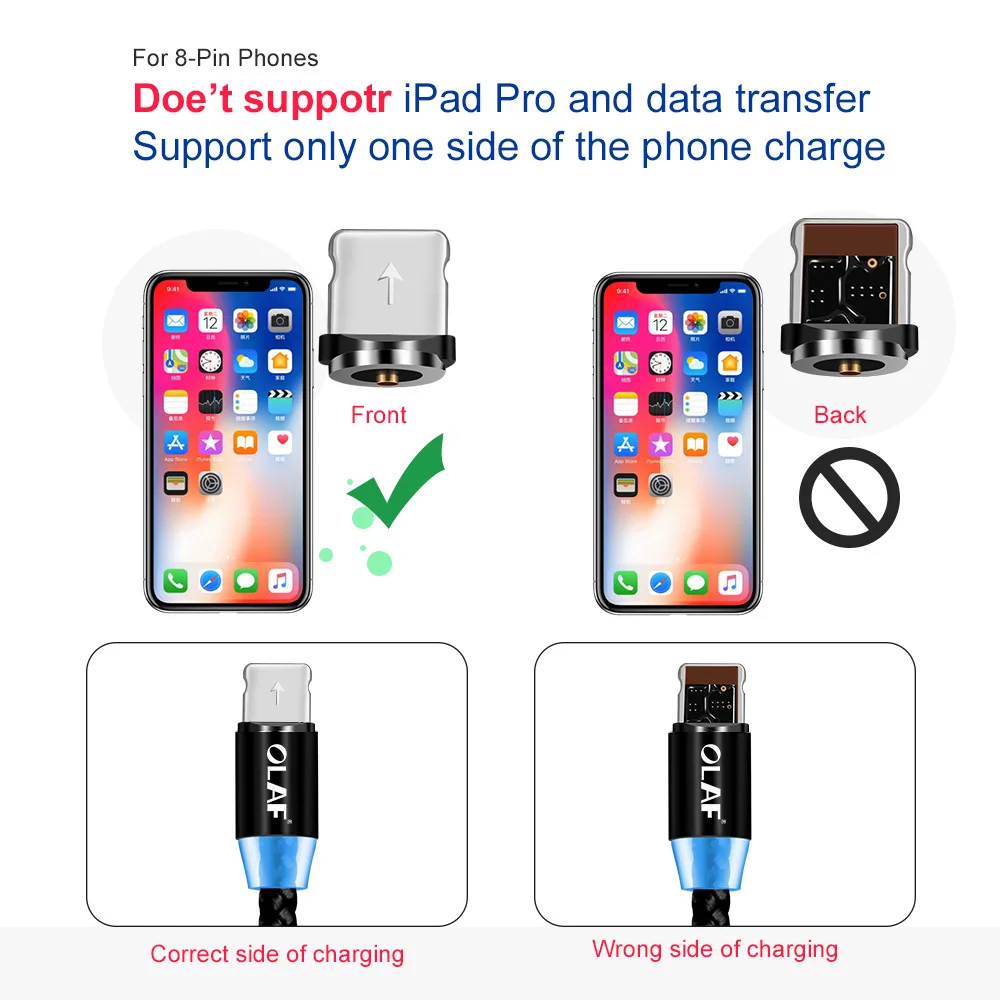 Магнитный кабель OLAF USB Type C для Samsung s8 s9 Xiaomi Huawei mate 20 Lite зарядки телефона магнитное