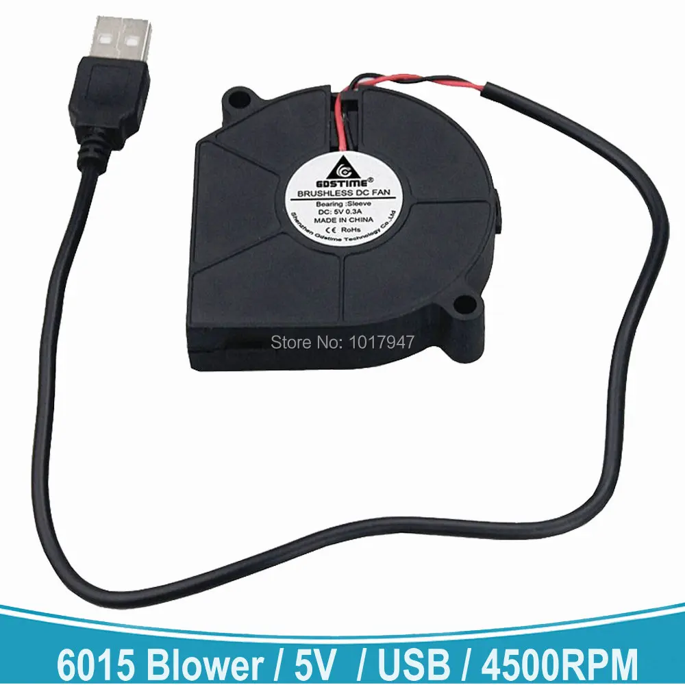 

50Pieces lot Gdstime 6cm 60mm x 15mm Blower Fan USB 5V Brushless DC Centrifugal Cooling