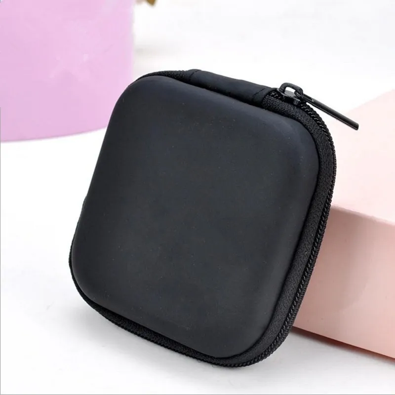 80*80*30mm Square EVA Earphone Holder Case Mini Zipper Headset Bluetooth Earbuds Memory Card USB Cable Storage Bag Box | Дом и сад