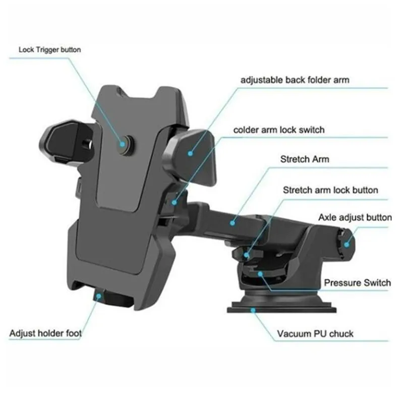 Универсальный автомобильный держатель для телефона на присоске с CD-слотом