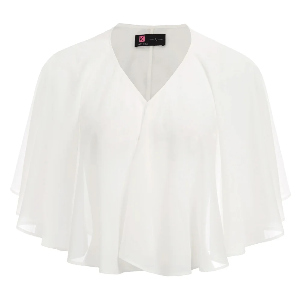 Стильные женские вечерние шифоновые накидки с v образным вырезом и накидкой