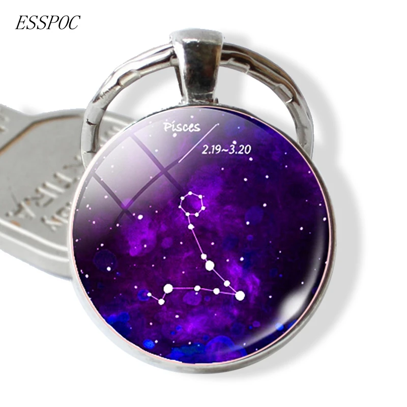 Подарок на день рождения 12 брелок для ключей Созвездие Овен Телец Gemini Cancer Leo Virgo