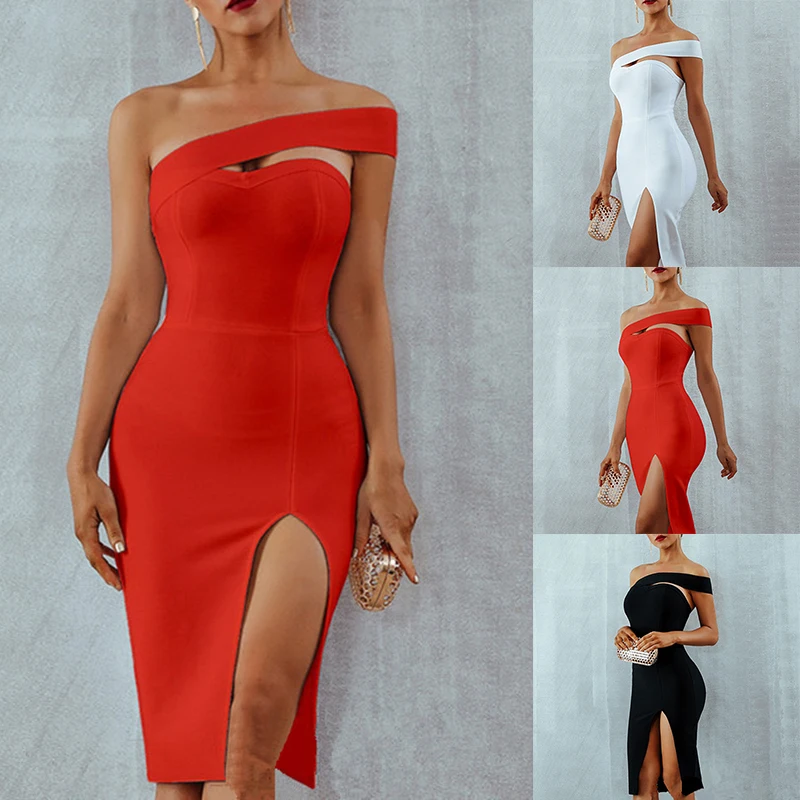 Женское платье коктейльное с коротким рукавом вечернее свадебное разрезом