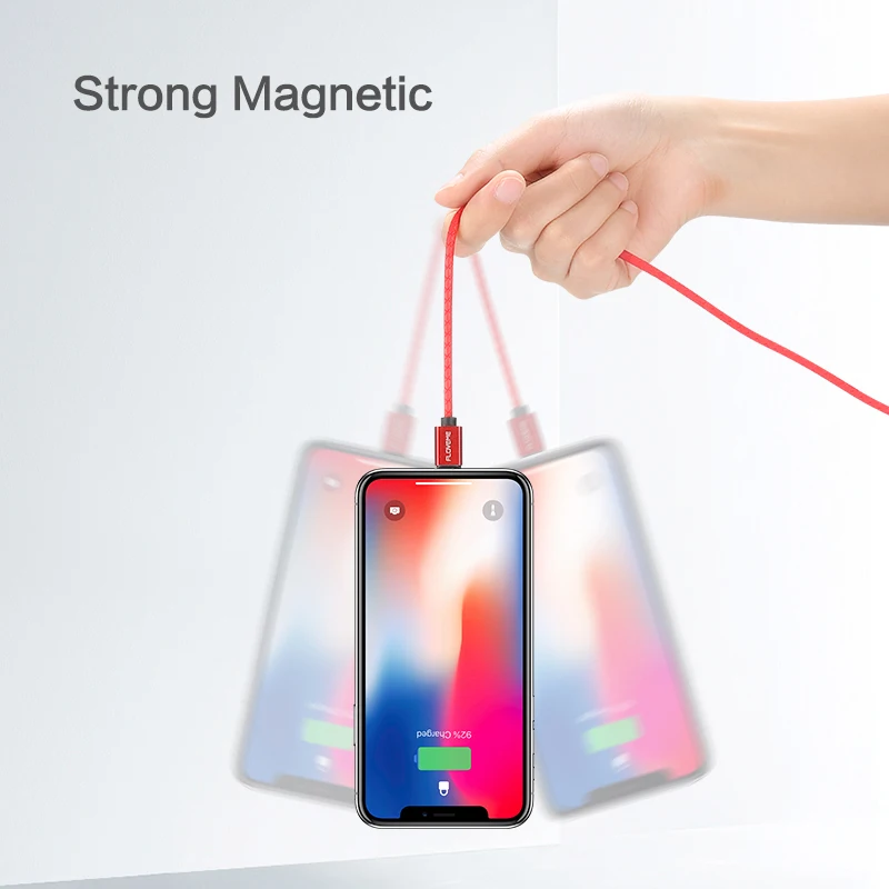 Магнитный usb-кабель FLOVEME для iPhone XR XS 7 8 Micro USB Type C кабель 3A быстрой зарядки Samsung S10 S9 S8