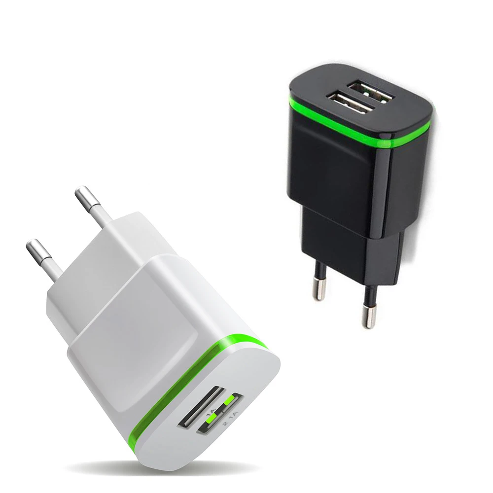 Штепсельная Вилка европейского стандарта 2 порта светодиодная лампа USB зарядное