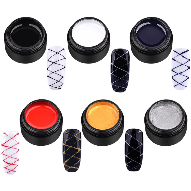 1 комплект 3D Живопись Гель-лак для ногтей Тяговая шелковая линия паук УФ