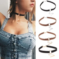 hot leather necklace choker charm vintage hippy chocker retro leather cord classic women jewelry women chains necklace jewelry