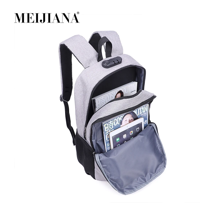 MeiJiaNa с usb зарядкой 19 лет все новые компьютерные Backpac и Мужская большая емкость