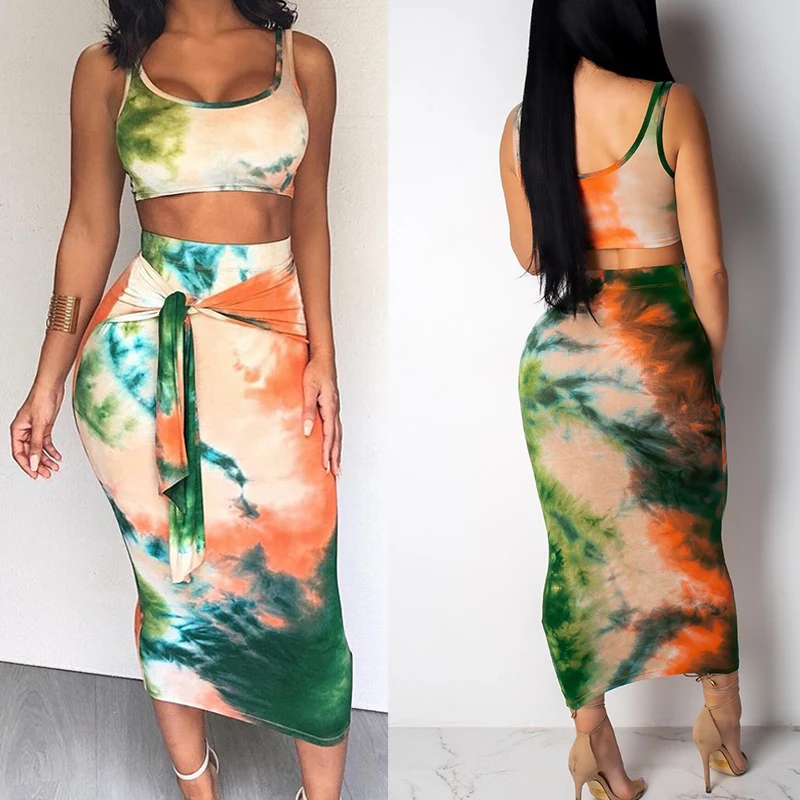 Женская короткая рубашка средней длины облегающий Топ 2 шт. бандажная без рукавов