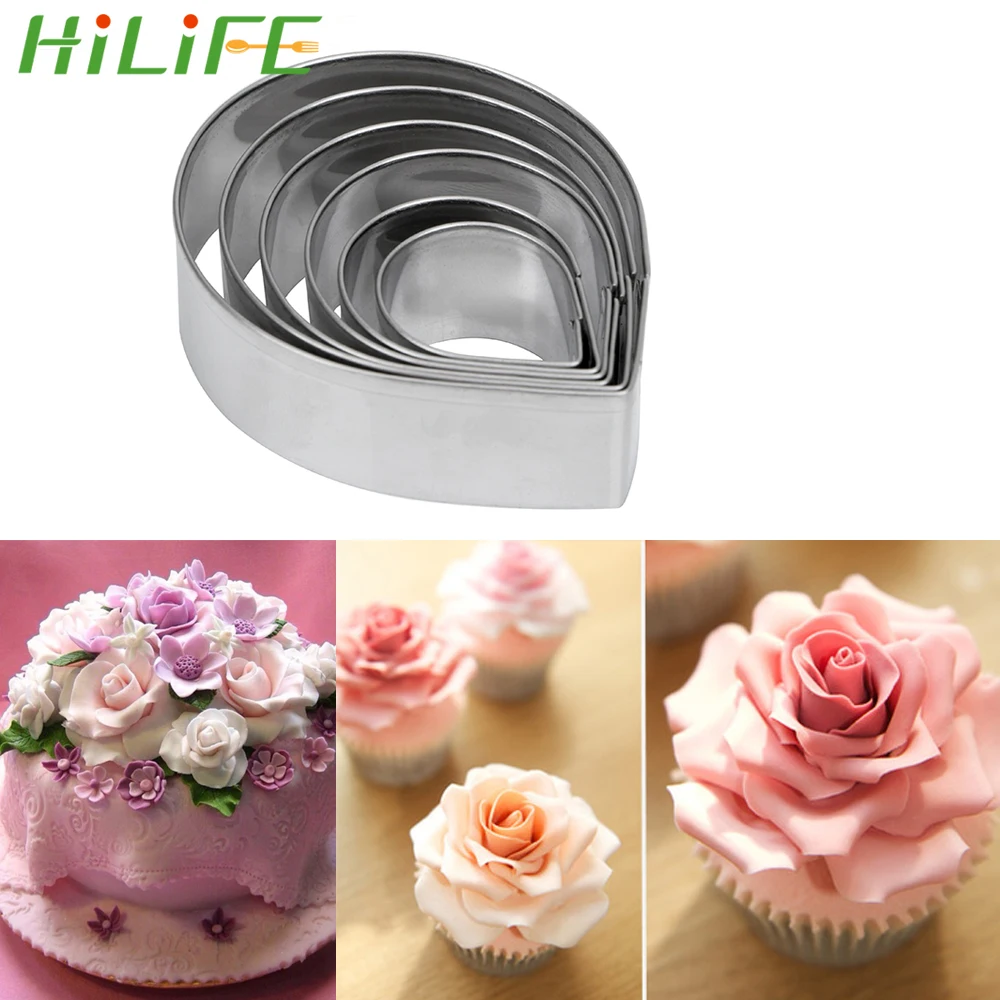 HILIFE 6 шт./компл. форма капли воды помадка торт шоколадная для выпечки лепестки роз