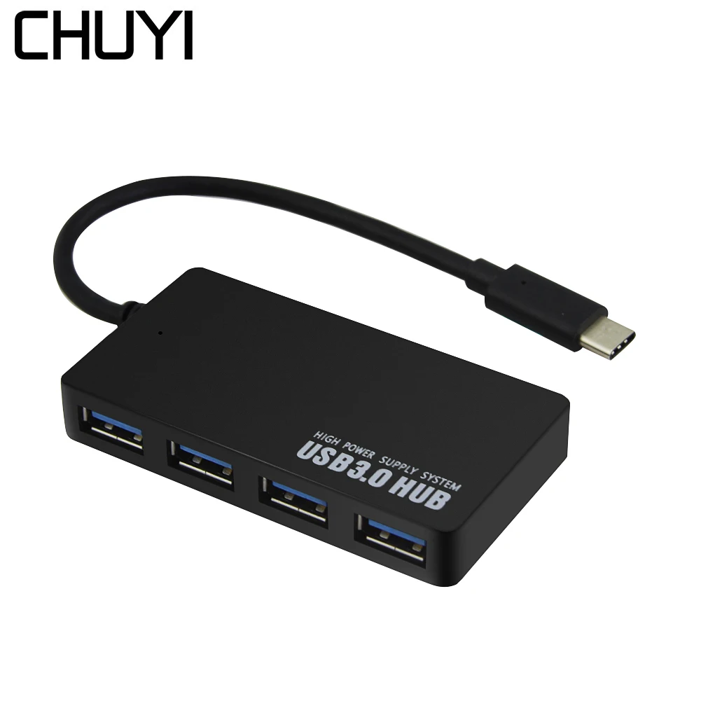 Адаптер питания CHUYI usb 3.1 Type C на 4 порта USB 3 0 HUB с функцией OTG штепсельная вилка