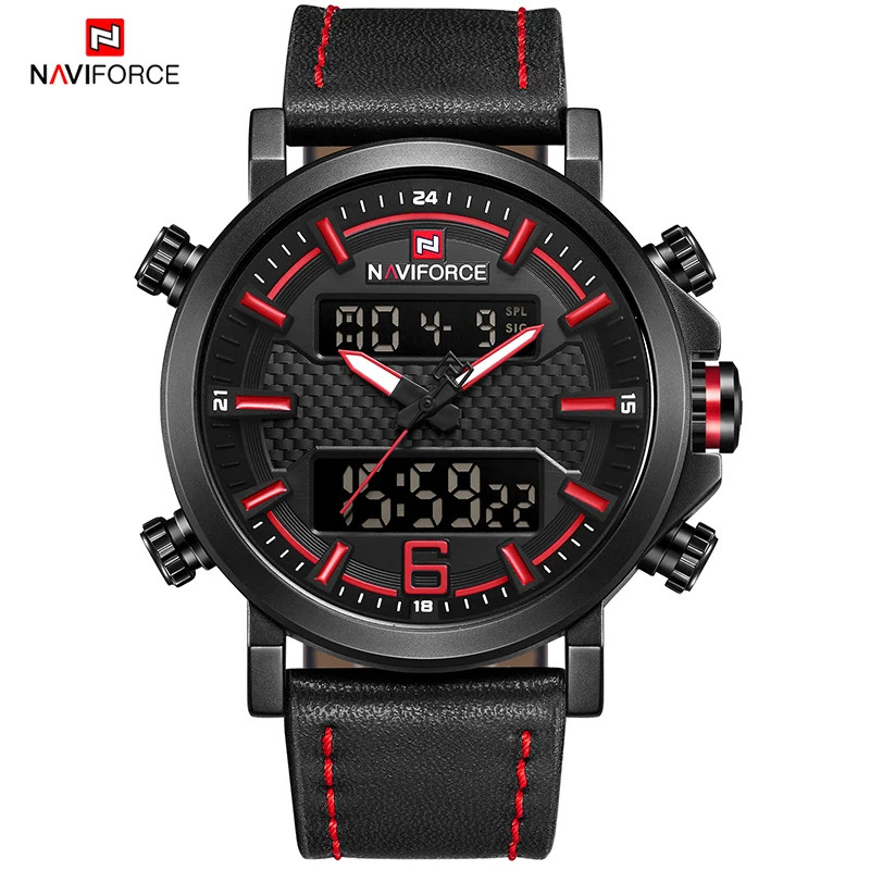 Часы наручные NAVIFORCE Мужские кварцевые в стиле милитари модные цифровые
