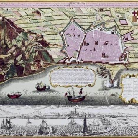 Карта Барселона Испания 18th Century Poster Print (18x24)|Таблички и знаки| |