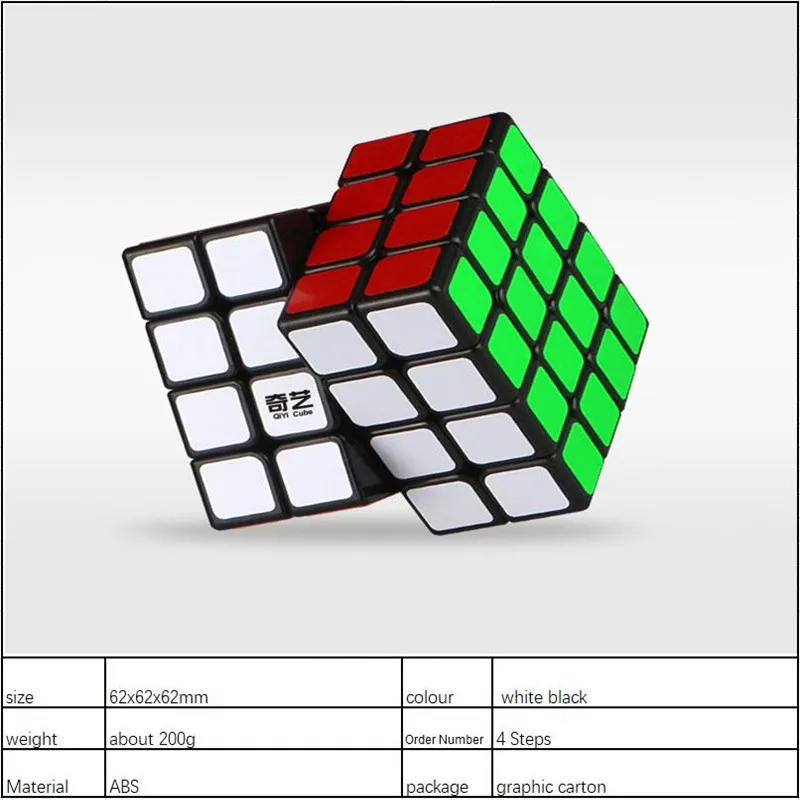 Qiyi 4*4*4 Профессиональный Скорость кубик Гань головоломка магический куб