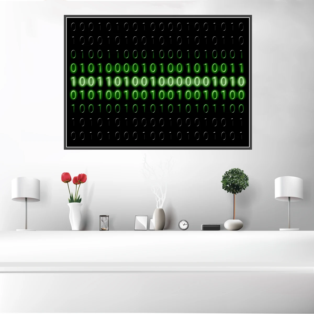 Binary System Code Creative Canvas Poster Picture Office Business Art Decoration | Дом и сад