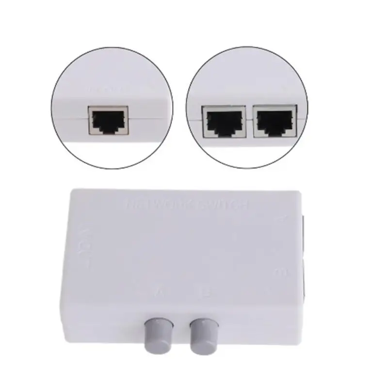 Мини 2 порта RJ45 сетевой Ethernet коммутатор двойной порт ручной обмен адаптер