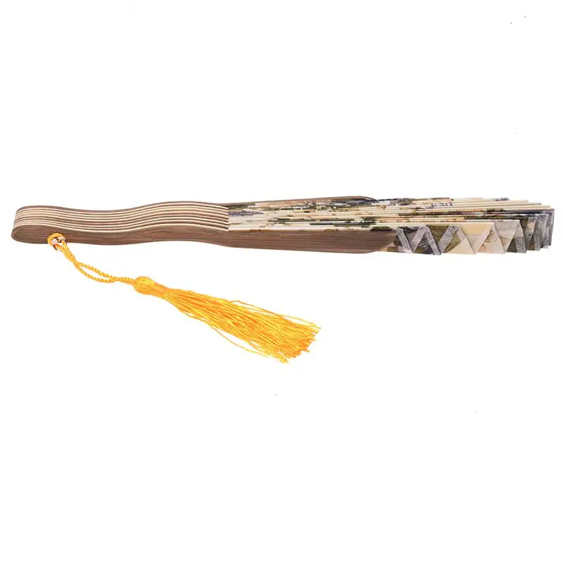 Классический стиль пион цветок ткань бамбук складной танец ручной вентилятор