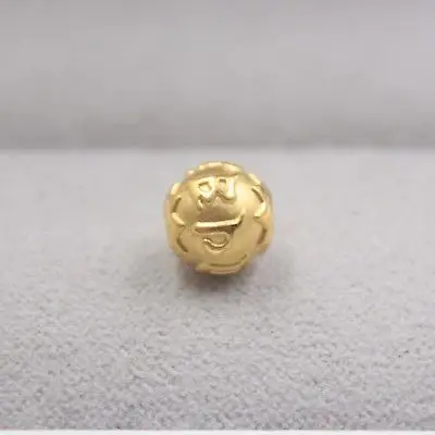 Новый чистый 24K желтый золотой кулон 3D шесть слов Круглый 8 мм H DIY|Ювелирные шармы|