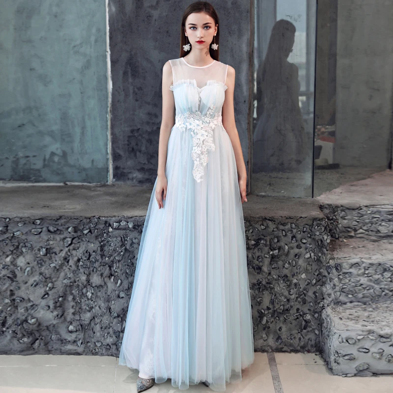 SSYFashion/Новинка вечернее платье Tulee Lllusion Длинные рукава Кружевная аппликация