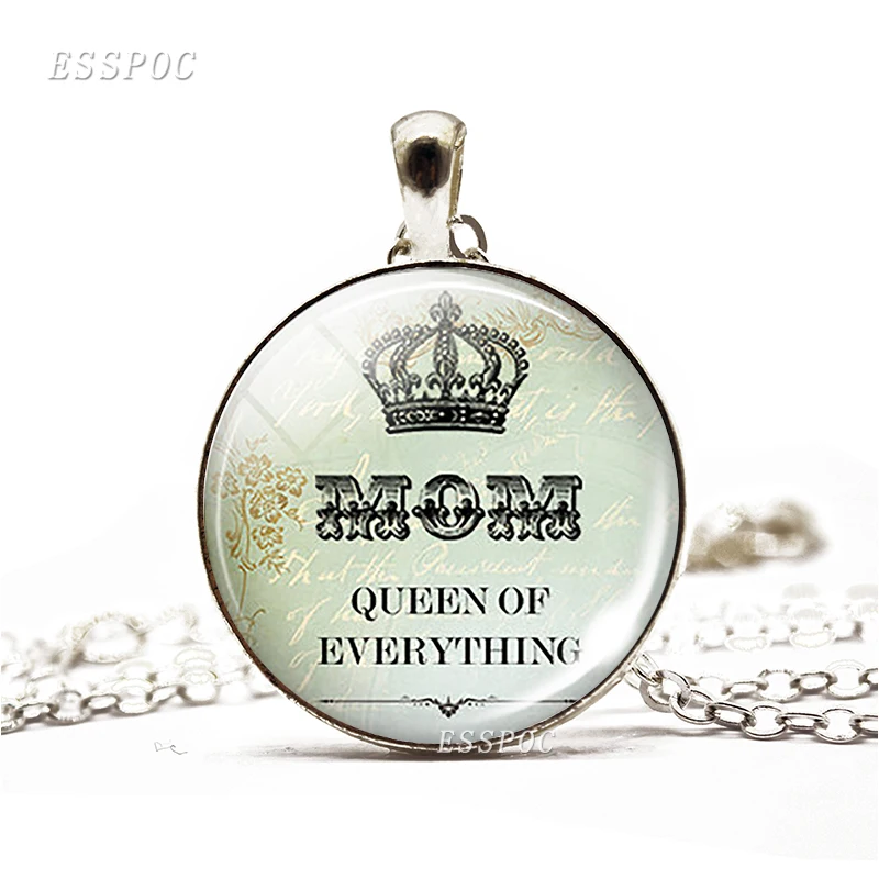 Лучшее в мире ожерелье с цитатой мама королева все ожерелья стеклянный кабошон