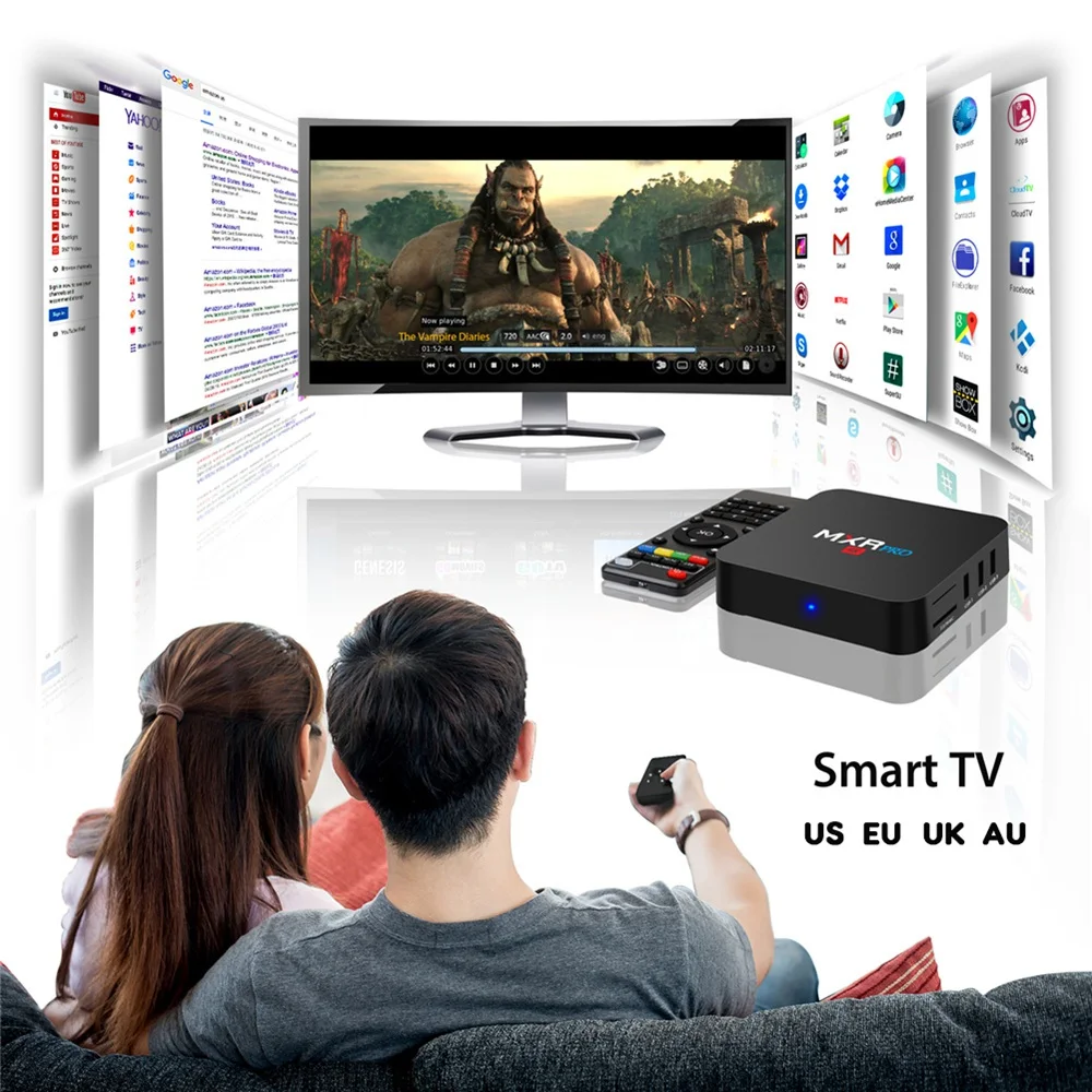 4 ГБ ОЗУ 32 Гб ПЗУ Max Mxr Pro Android 7 1 Смарт ТВ-приставка Rk3328 четырехъядерный 2 ГГц Wifi Vp9 H.265