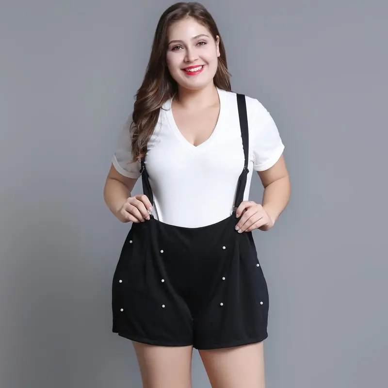 Plusee плюс размеры для женщин Playsuit комбинезон летние шорты на подтяжках