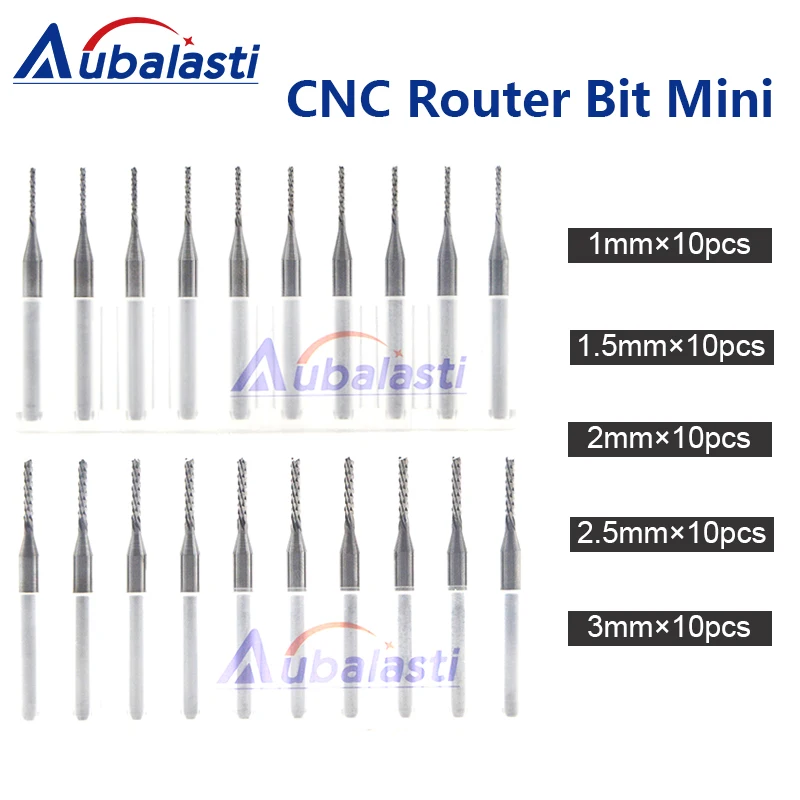 CNC Machine Router Bit Mini PCB Carbide End Mill Tools 3.175 Diameter Cutting Bits CNC Milling Cutters Kit & cnc cutter milling