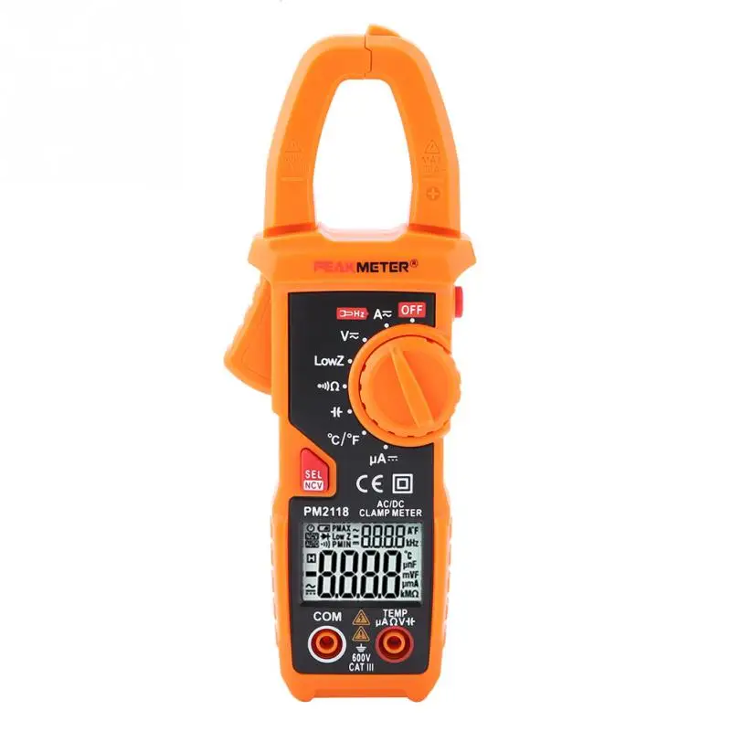 Мультиметр зажим PEAKMETE PM2118 с двойным дисплеем переменный/постоянный