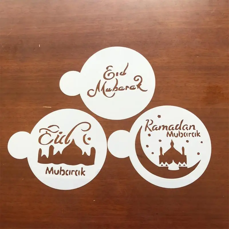 3 шт./компл. мусульманский Eid фестиваль кофе Искусство трафареты украшающие торты