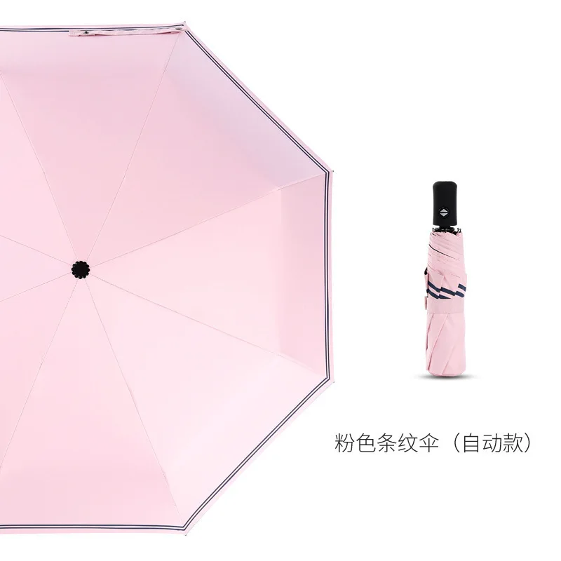 ZTAutomatic Stripe Parasol Sunshade Sunscreen Ultraviolet Rays Black Rubber Dual Umbrella YS231- | Дом и сад