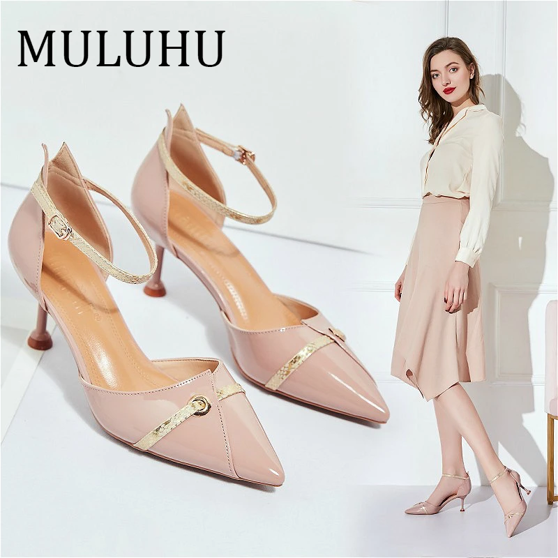 MULUHU/новые модные туфли-лодочки офисная обувь пикантные женские туфли на высоком