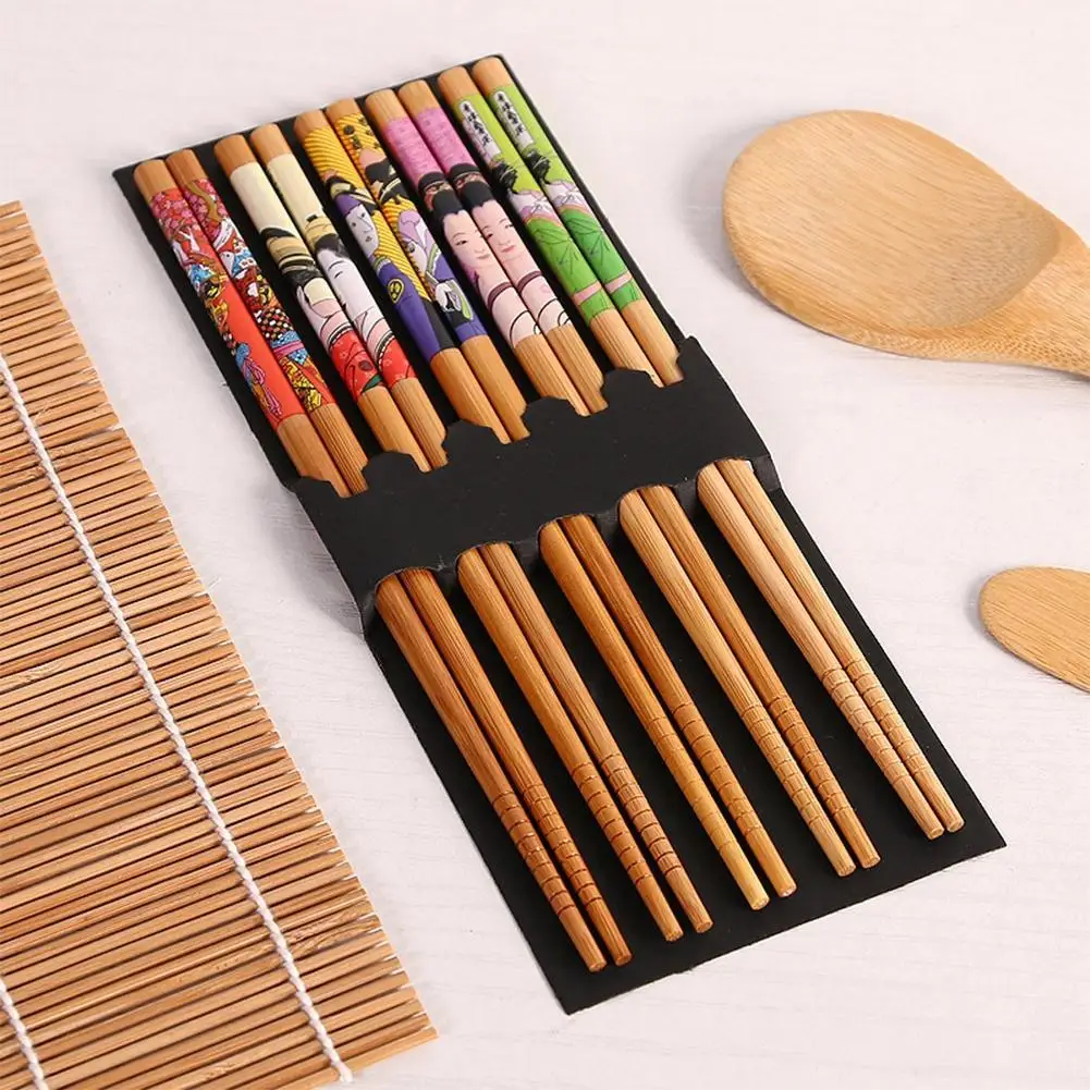 Adeeing Complete Bamboo Sushi Making Kit 2 Rolling Mats 1 Spoon Spreader 5 Pairs Of Chopsticks Kitchen Accessories | Дом и сад