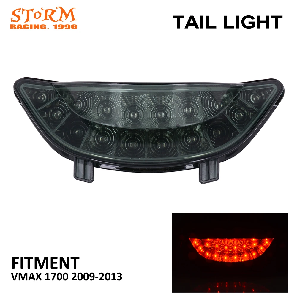 

Motorcycle Black Rear Tail Light Brake Integrated LED Taillight For YAMAHA VMAX 1700 2009-2013 09 10 11 12 13