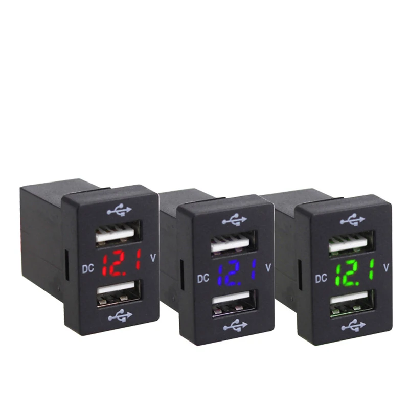 CARCHET LED двойной USB порт автомобильное зарядное устройство адаптер с вольтметром