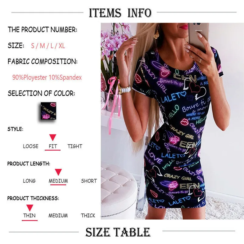 Женское облегающее платье модное летнее мини с коротким рукавом и о вырезом