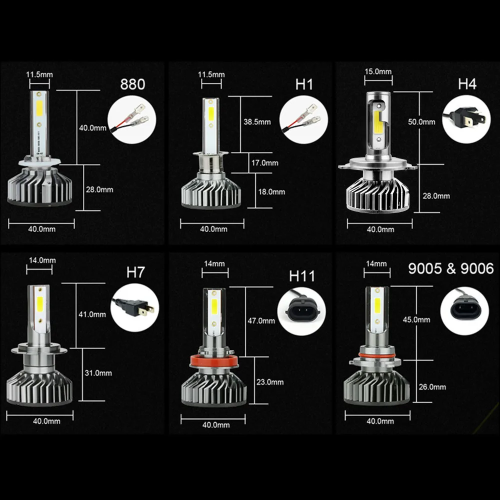 Mdatt Супер Яркий H7 H4 LED H11 Автомобильный свет CAN шина COB фара лампа 100 Вт 10000LM H1 9005 9006 H8